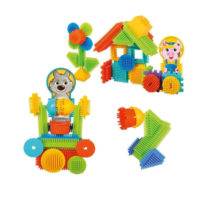 Coffret 50 Bloko avec 2 figurines loup et cochon