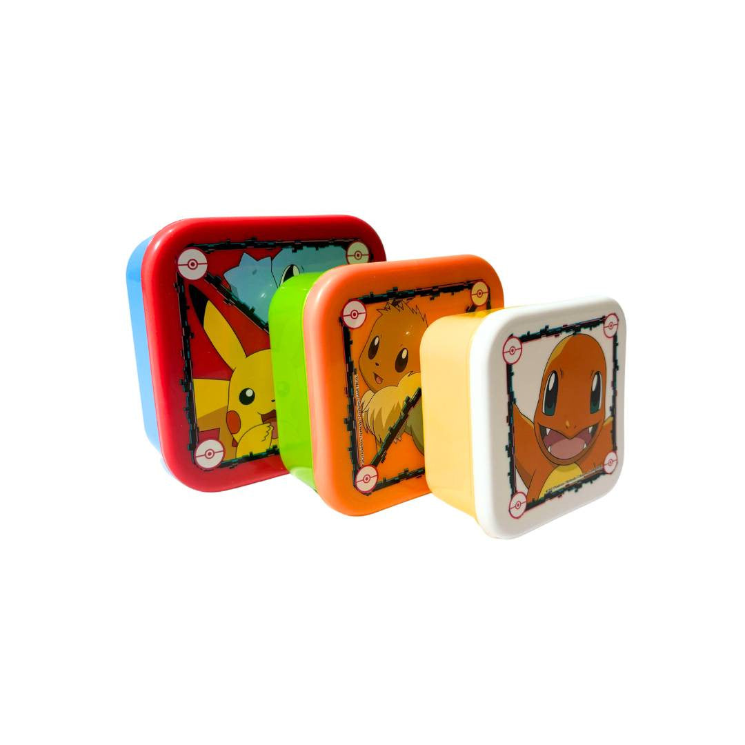 My Sweety Pop - Lot de 3 boîtes à goûter Pokémon (Rouge/Bleu/Vert)