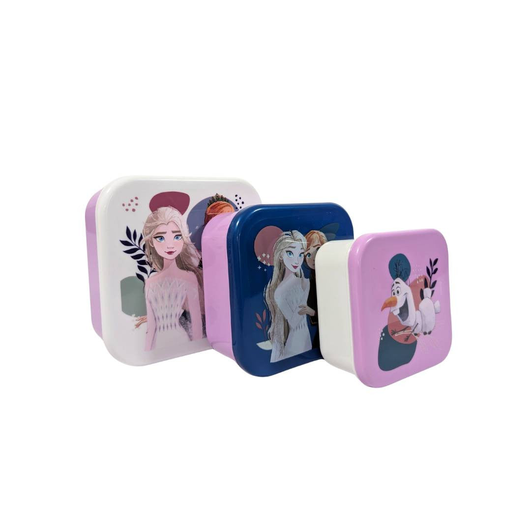 Lot de 3 boîtes à goûter La Reine des Neiges (Violet/Blanc)
