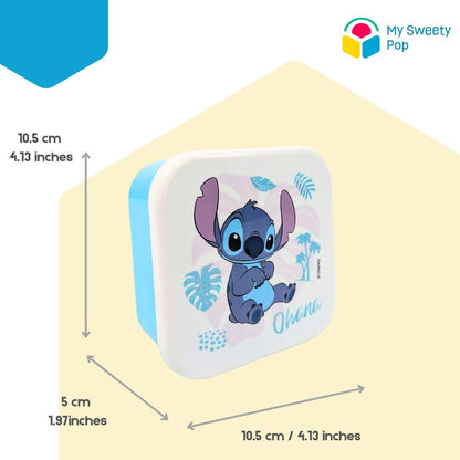 Lot de 3 boîtes à goûter Stitch (Violet/Blanc/Bleu)