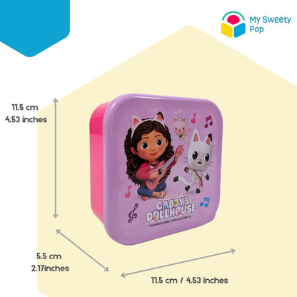 Lot de 3 boîtes à goûter Gabby's Dollhouse (Rose/Violet/Bleu)