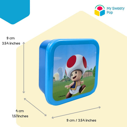 Lot de 3 boîtes à goûter Super Mario (Rouge/Bleu clair/Bleu foncé)