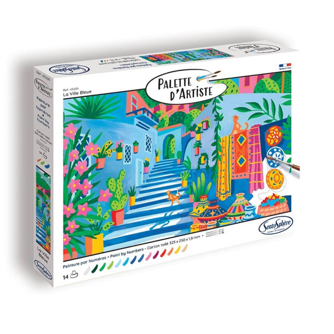 Sentosphère - PALETTE D'ARTISTE - La Ville Bleue (peinture par numéros)