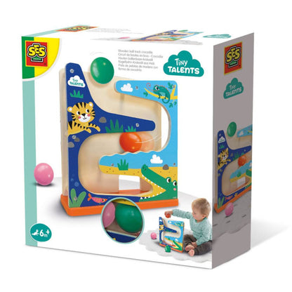 SES Creative - Circuit de boules en bois – Crocodile