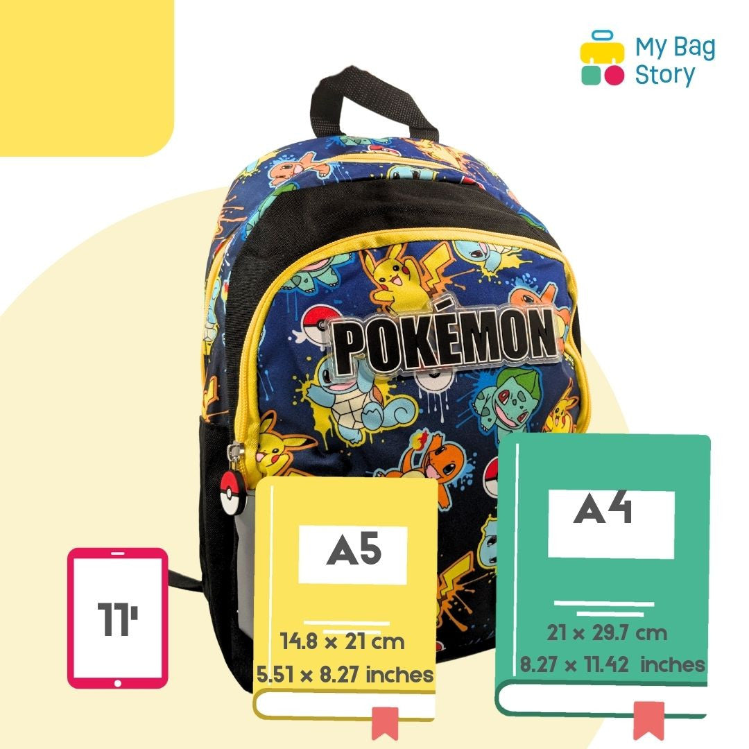 Mybagstory - Sac à dos Pokémon 2 compartiments zippés (Coloré)