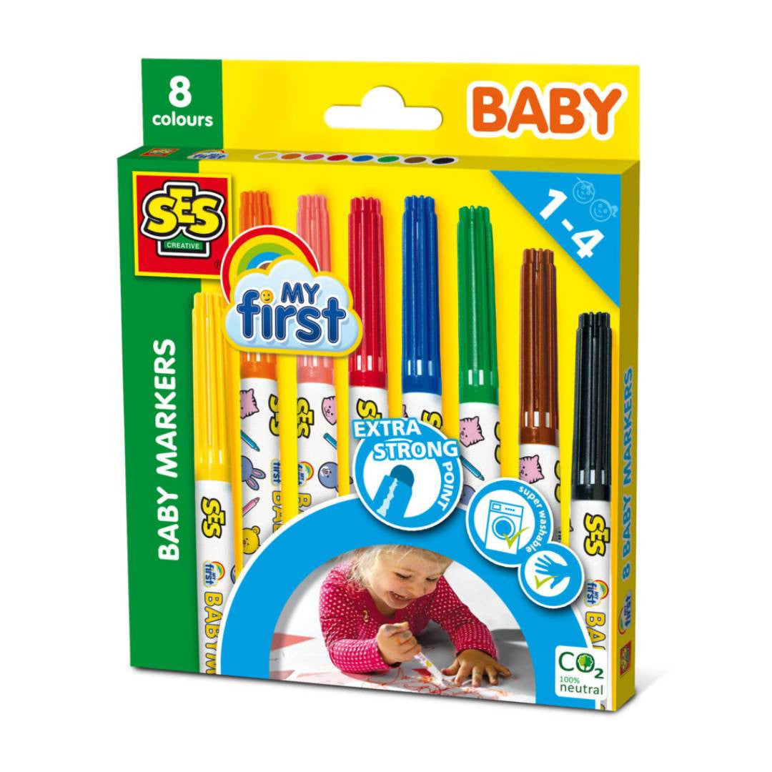 SES Creative - My first – Marqueurs Bébé 8 couleurs