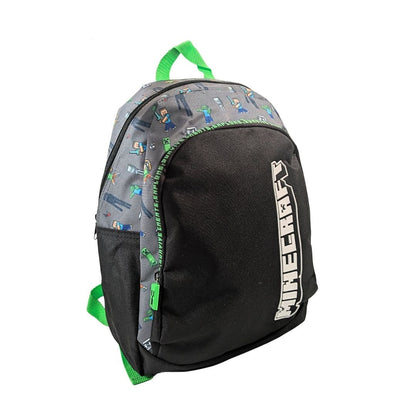 Mybagstory - Sac à dos Minecraft 2 compartiments (Noir Gris)