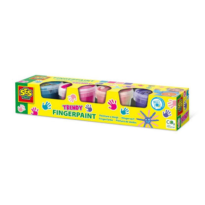 SES Creative - Peinture au doigt 4 trendy couleurs x 110ml