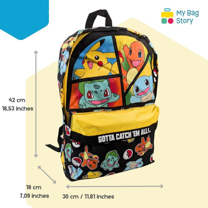 Mybagstory - Grand sac à dos Pokémon 42 cm – Pikachu et amis