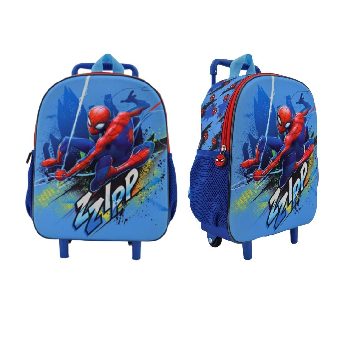Mybagstory - Sac à roulettes (Trolley) Spiderman (Bleu Rouge)