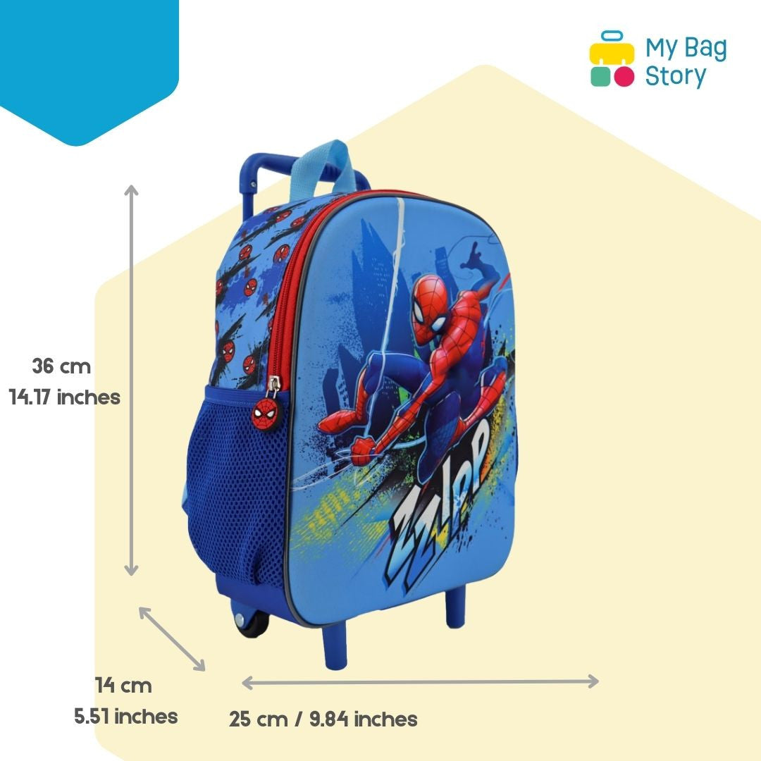 Mybagstory - Sac à roulettes (Trolley) Spiderman (Bleu Rouge)