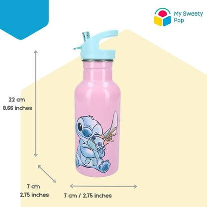 Gourde Stitch - Acier inoxidable - 500ml - 22 cm - Rose/Bleu