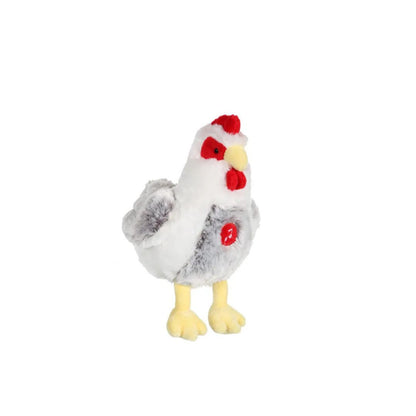 Gipsy Toys - Peluche - Poule Blanc/Gris Sonore - 22 Cm