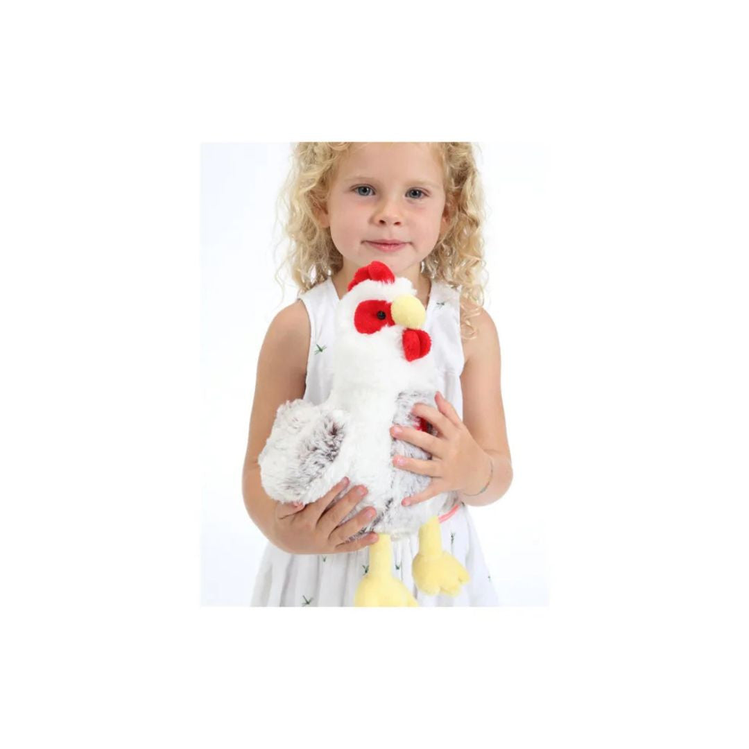 Gipsy Toys - Peluche - Poule Blanc/Gris Sonore - 22 Cm