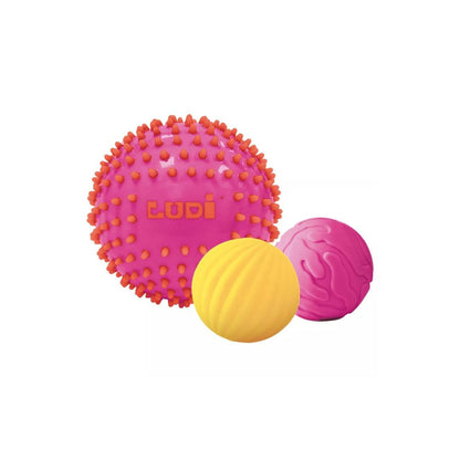 Ludi - 3 Balles Sensorielles - Roses