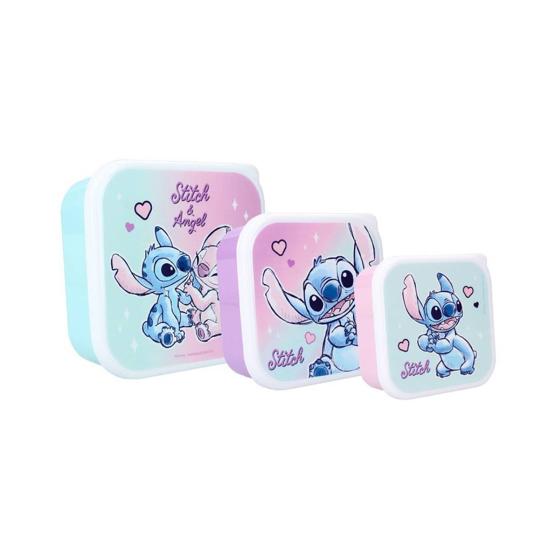 Boîte à goûter (3en1) Stitch - Violet/Bleu/Rose