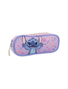 Mybagstory - Trousse Stitch Violet à Double Compartiments (22 cm)