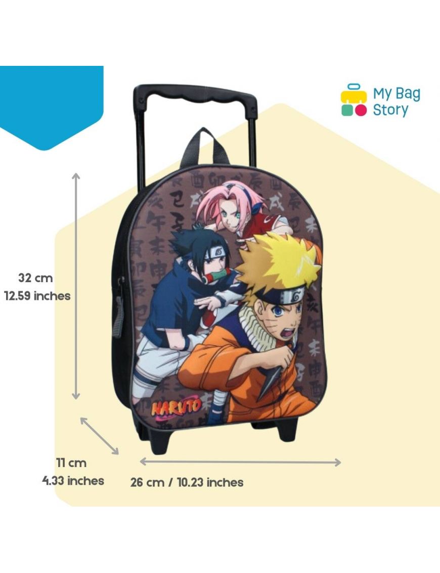 Mybagstory - Trolley Naruto Enfant Garçon – Sac à dos à roulettes 32 cm